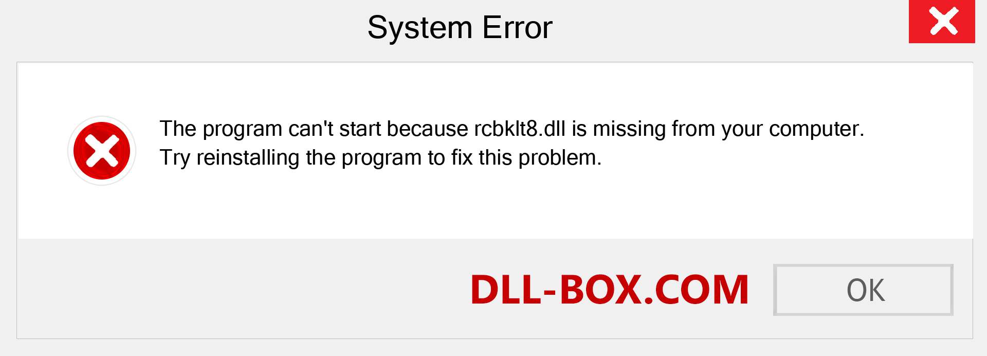  rcbklt8.dll file is missing?. Download for Windows 7, 8, 10 - Fix  rcbklt8 dll Missing Error on Windows, photos, images